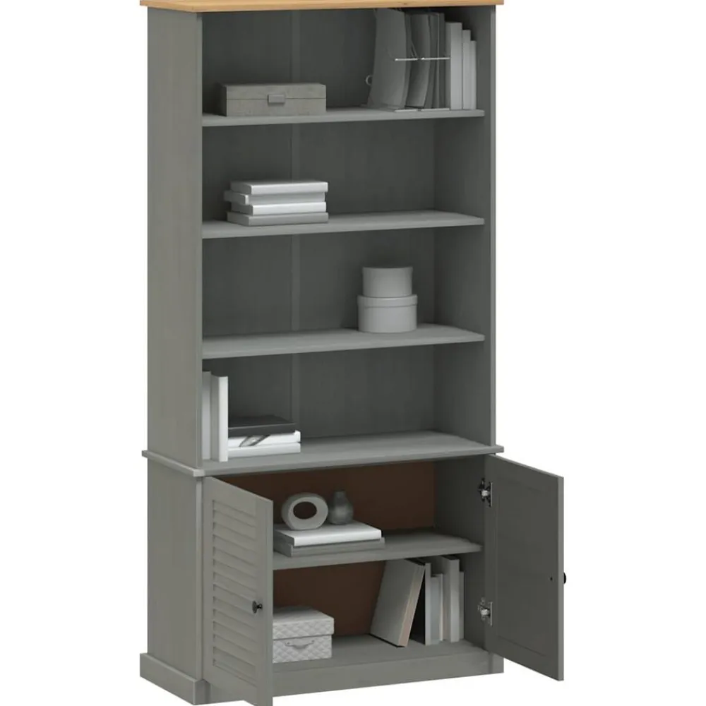 vidaXL Librería VIGO madera maciza de pino 85x35x170 cm Gris Online