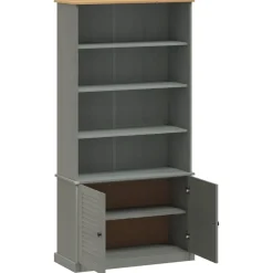 vidaXL Librería VIGO madera maciza de pino 85x35x170 cm Gris Online