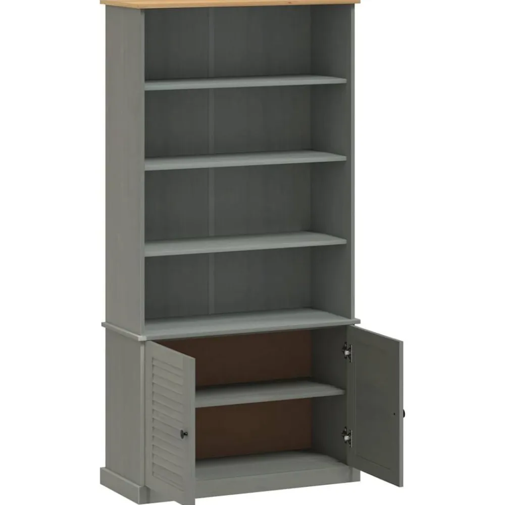 vidaXL Librería VIGO madera maciza de pino 85x35x170 cm Gris Online