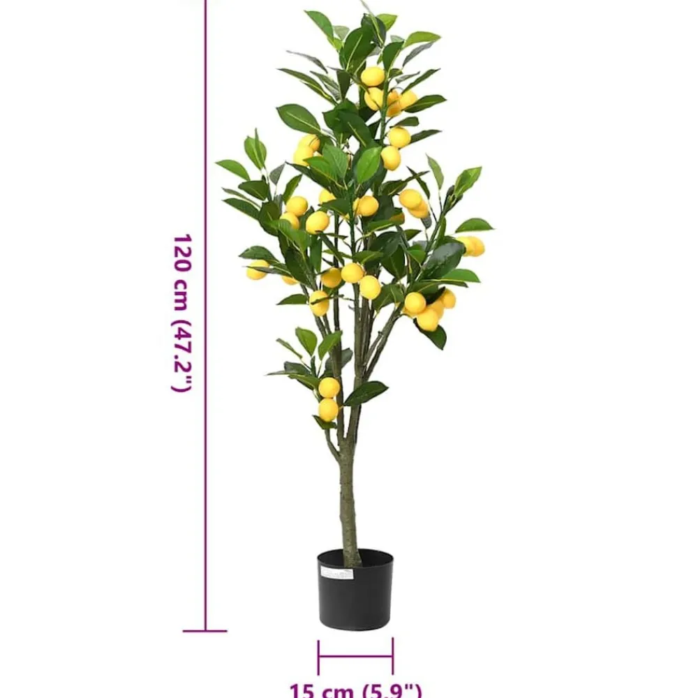 vidaXL Limonero artificial 136 hojas 120 cm verde Sale
