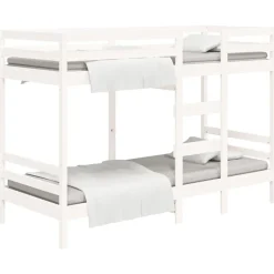 vidaXL Camas Y Accesorios-Litera de madera maciza de pino 90x200 cm