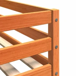 vidaXL Litera de madera maciza de pino marrón cera 80x200 cm Marrón cera New