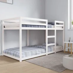vidaXL Camas Y Accesorios-Litera de madera maciza de pino 90x200 cm
