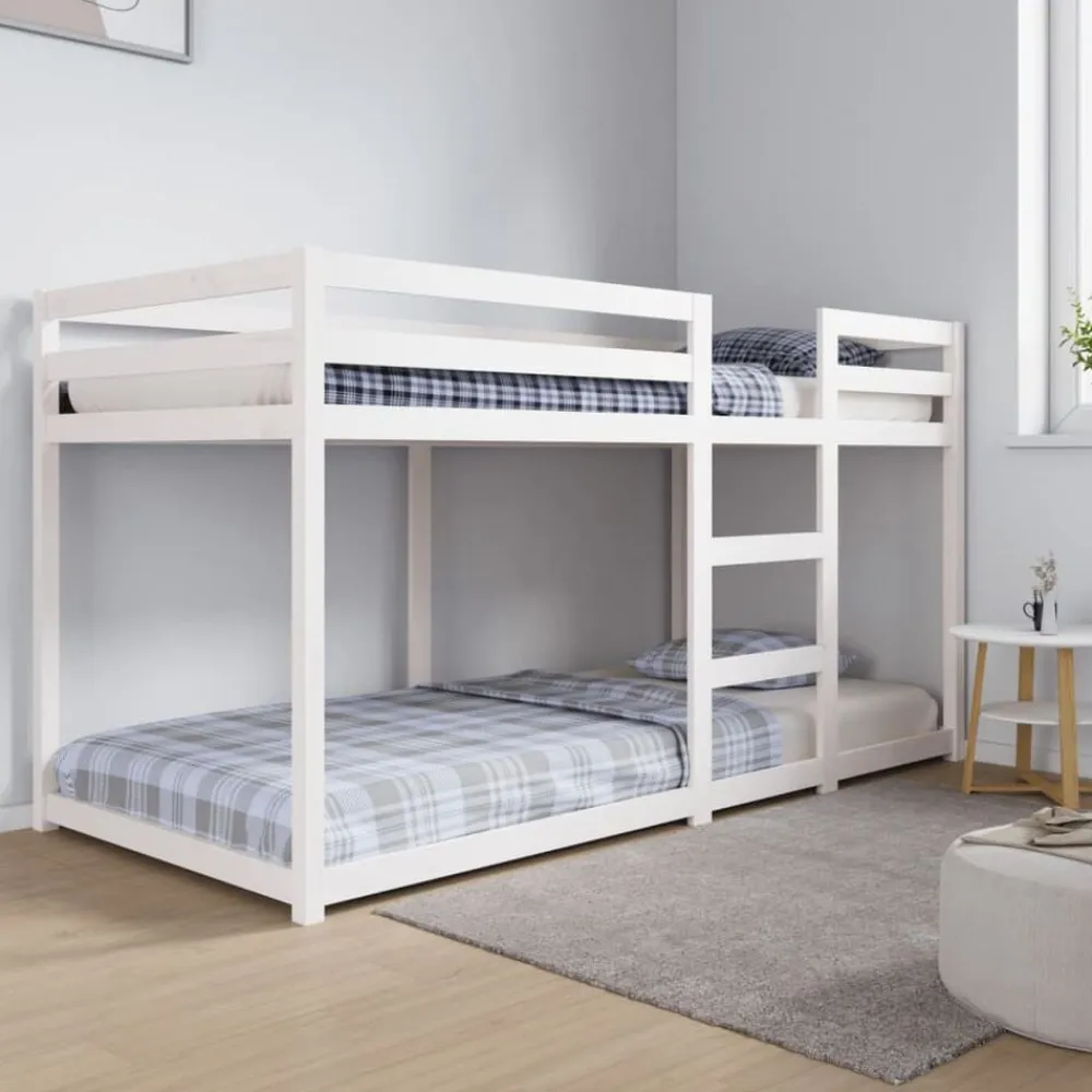 vidaXL Camas Y Accesorios-Litera de madera maciza de pino 90x200 cm