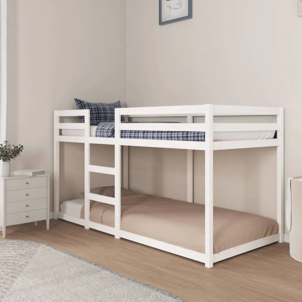 vidaXL Camas Y Accesorios-Litera de madera maciza de pino 90x200 cm
