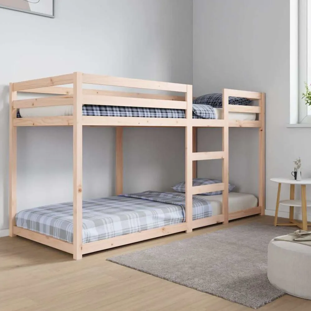 vidaXL Camas Y Accesorios-Litera de madera maciza de pino 80x200 cm