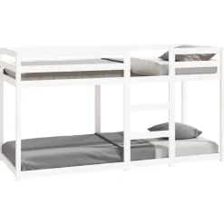 vidaXL Litera de madera maciza de pino 80x200 cm Blanco New