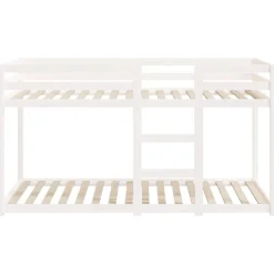 vidaXL Litera de madera maciza de pino 80x200 cm Blanco New