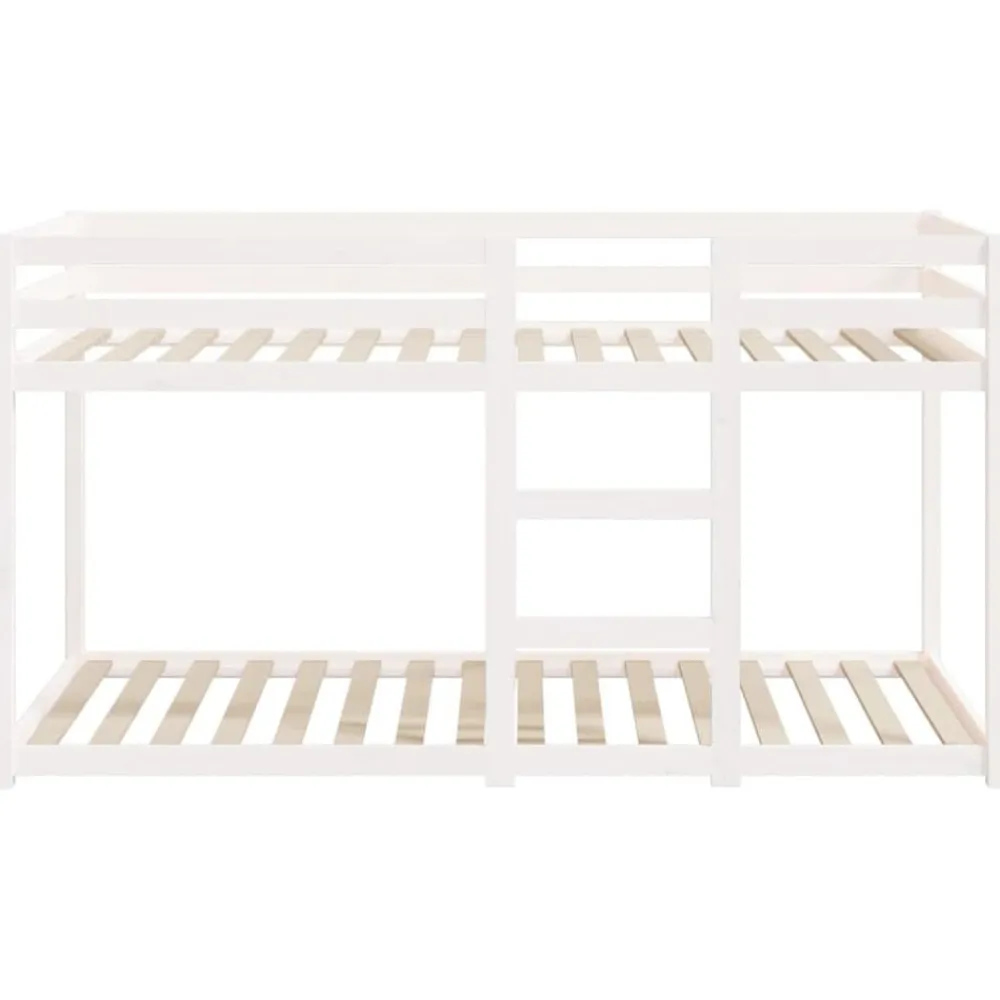 vidaXL Litera de madera maciza de pino 80x200 cm Blanco New