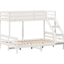 vidaXL Camas Y Accesorios-Litera de madera maciza de pino 90x200/140x200 cm