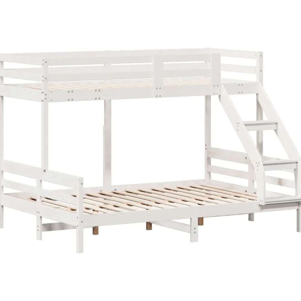 vidaXL Camas Y Accesorios-Litera de madera maciza de pino 90x200/140x200 cm