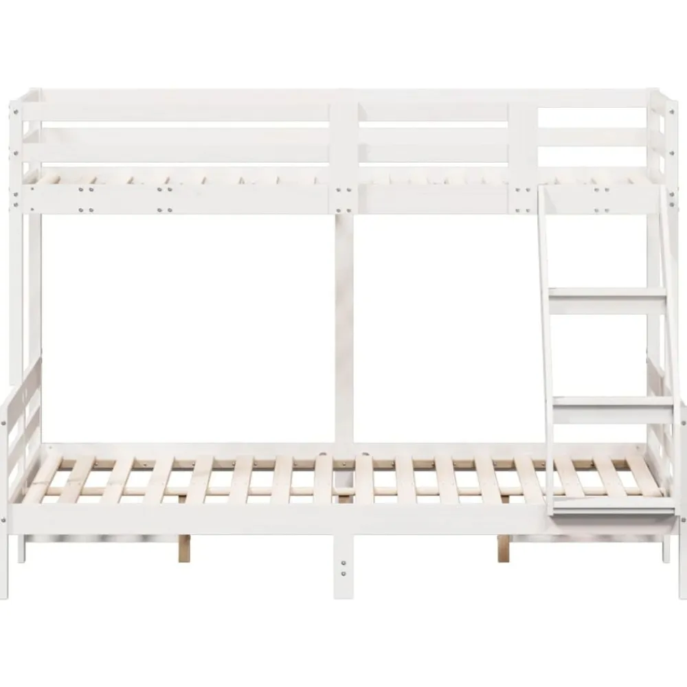vidaXL Camas Y Accesorios-Litera de madera maciza de pino 90x200/140x200 cm