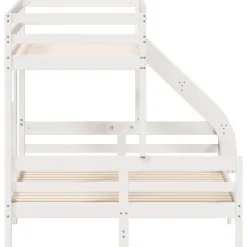 vidaXL Camas Y Accesorios-Litera de madera maciza de pino 90x200/140x200 cm