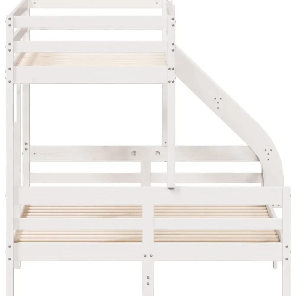 vidaXL Camas Y Accesorios-Litera de madera maciza de pino 90x200/140x200 cm