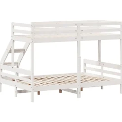 vidaXL Camas Y Accesorios-Litera de madera maciza de pino 90x200/140x200 cm