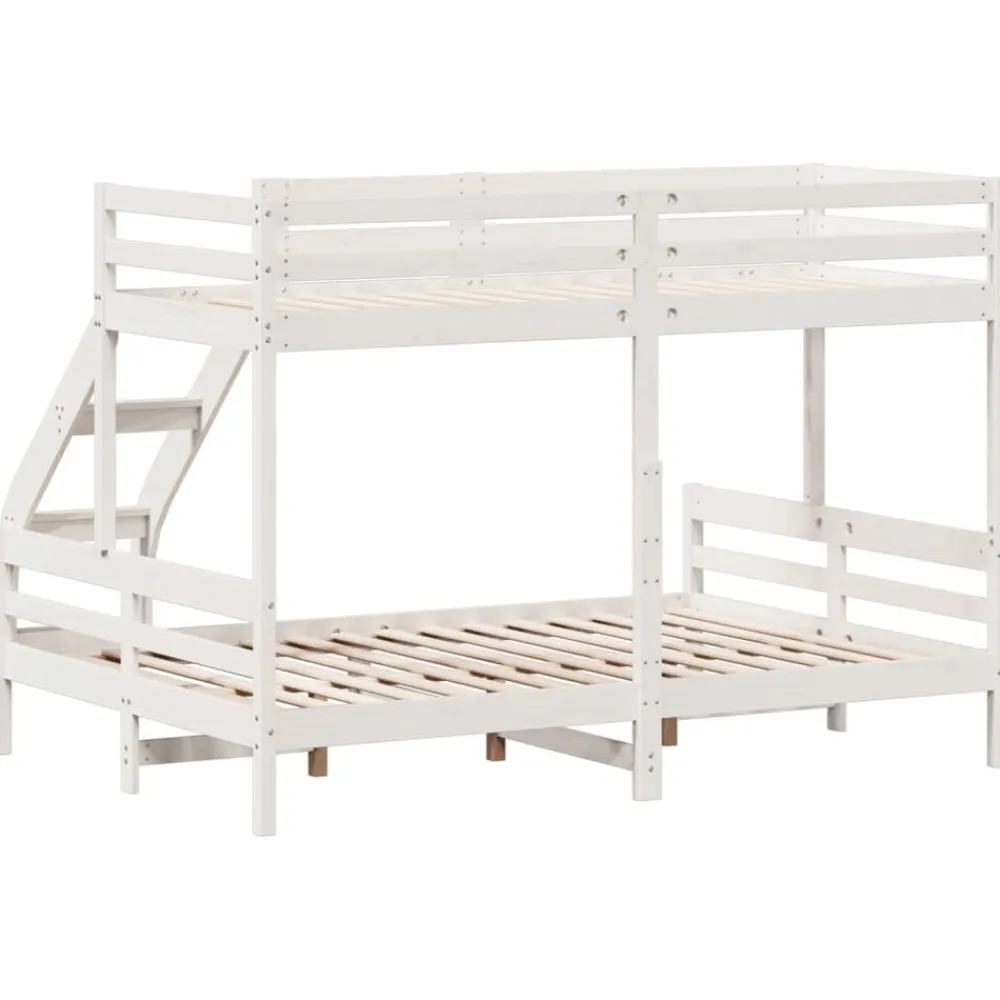 vidaXL Camas Y Accesorios-Litera de madera maciza de pino 90x200/140x200 cm