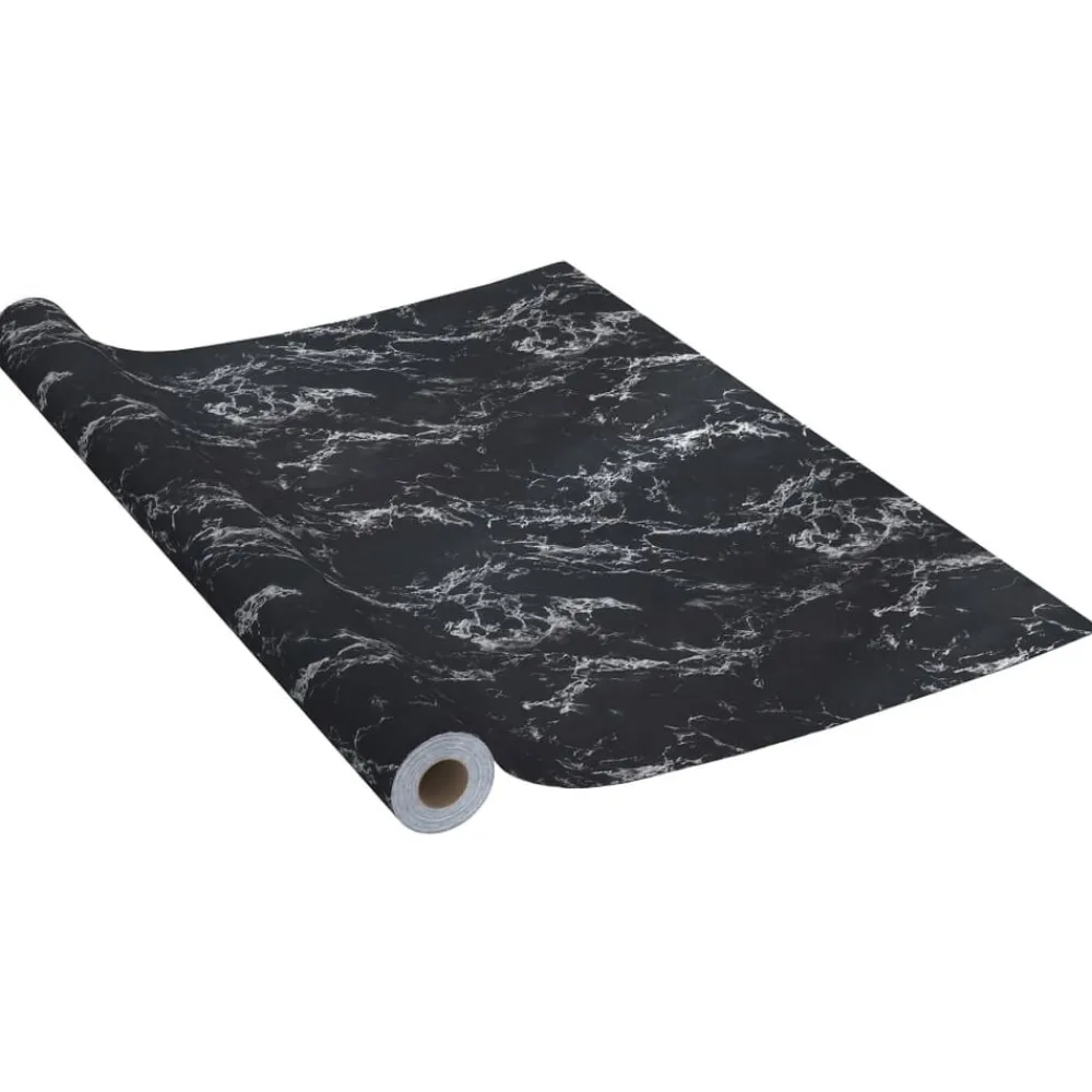 vidaXL Láminas autoadhesivas muebles PVC piedra negra 500x90 cm Negro