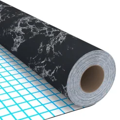 vidaXL Láminas autoadhesivas muebles PVC piedra negra 500x90 cm Negro
