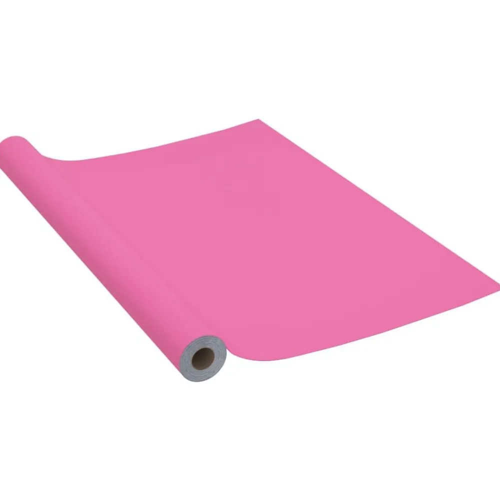 vidaXL Decoración-Láminas autoadhesivas muebles PVC rosa brillante 500x90 cm