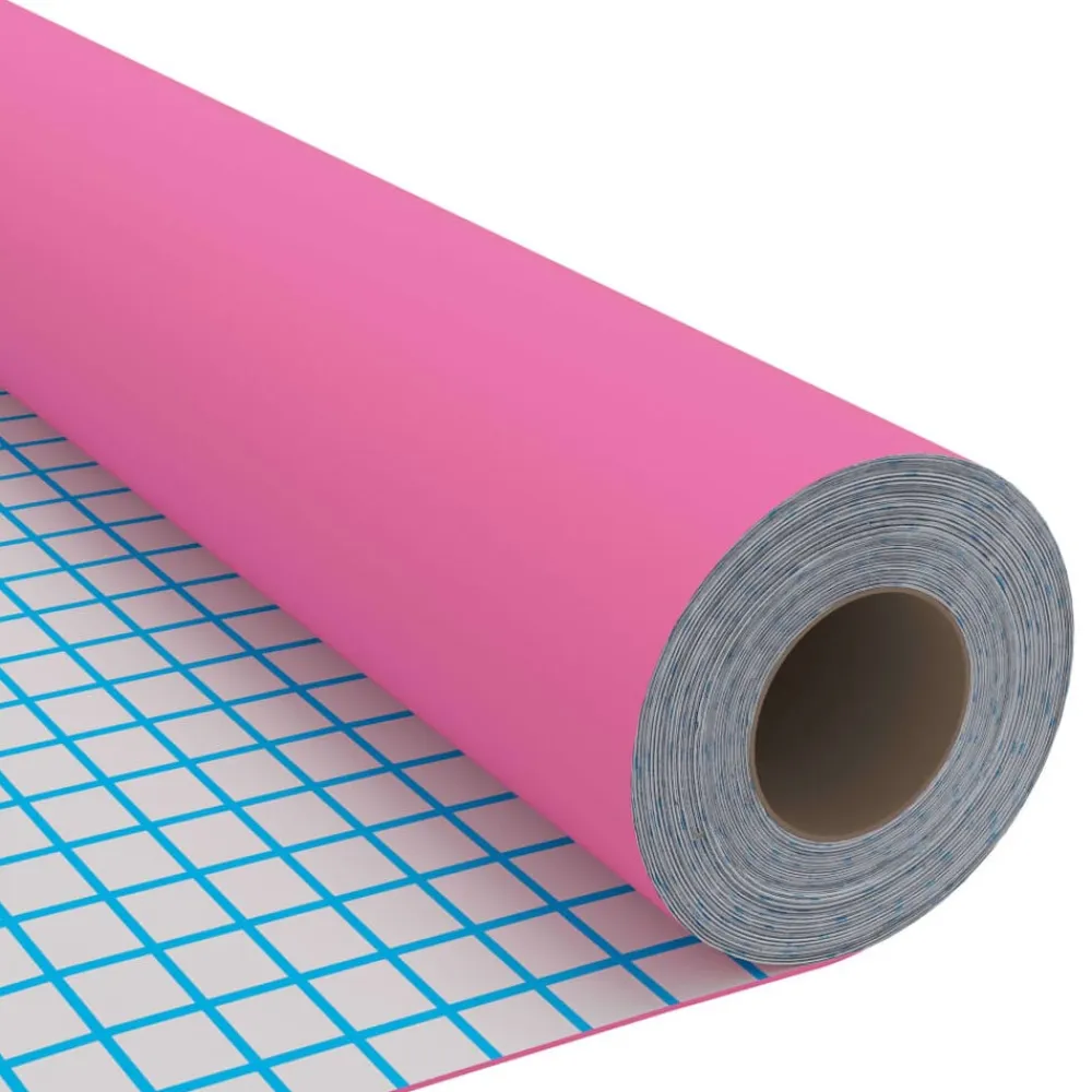 vidaXL Decoración-Láminas autoadhesivas muebles PVC rosa brillante 500x90 cm