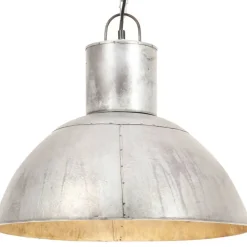 vidaXL Iluminación-Lámpara colgante 25 W plateada redonda 48 cm E27