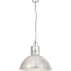 vidaXL Iluminación-Lámpara colgante 25 W plateada redonda 48 cm E27
