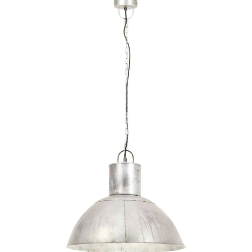 vidaXL Iluminación-Lámpara colgante 25 W plateada redonda 48 cm E27