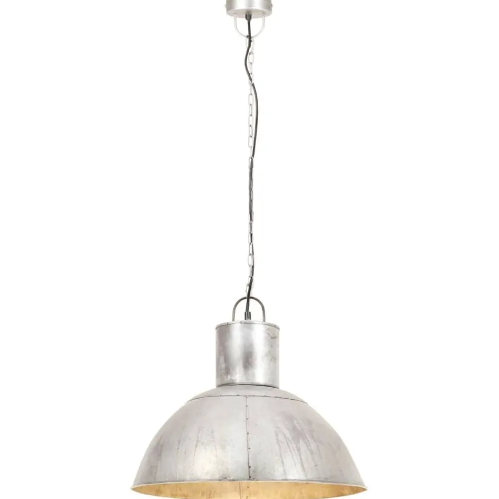 vidaXL Iluminación-Lámpara colgante 25 W plateada redonda 48 cm E27