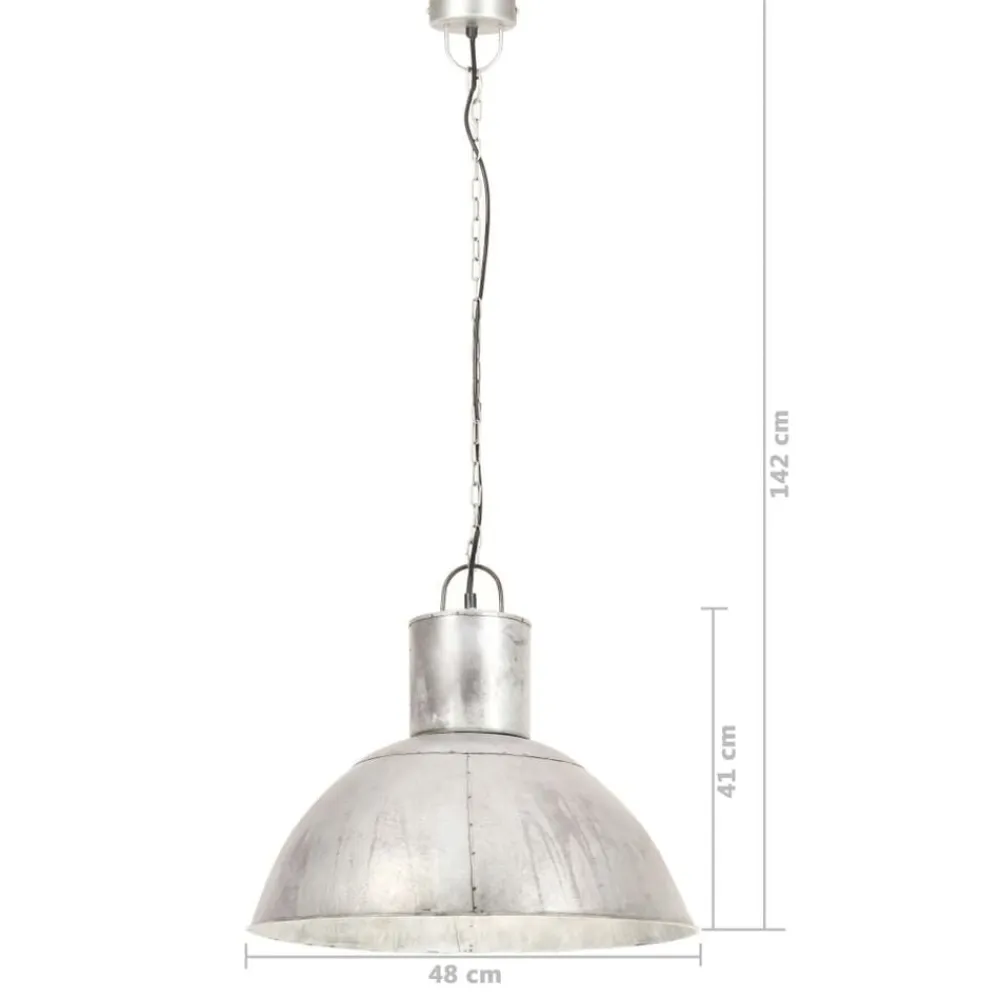 vidaXL Iluminación-Lámpara colgante 25 W plateada redonda 48 cm E27