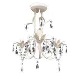 vidaXL Iluminación-Lámpara colgante araña de cristal elegante blanca