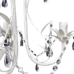 vidaXL Iluminación-Lámpara colgante araña de cristal elegante blanca