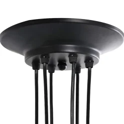 vidaXL Lámpara colgante con 6 portalámparas E27 metal negro New