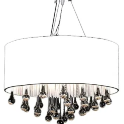 vidaXL Iluminación-Lámpara colgante con 85 cristales blanca