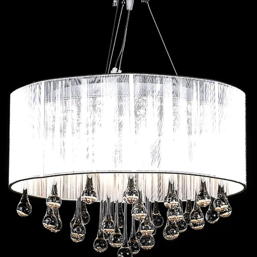 vidaXL Iluminación-Lámpara colgante con 85 cristales blanca