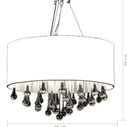 vidaXL Iluminación-Lámpara colgante con 85 cristales blanca