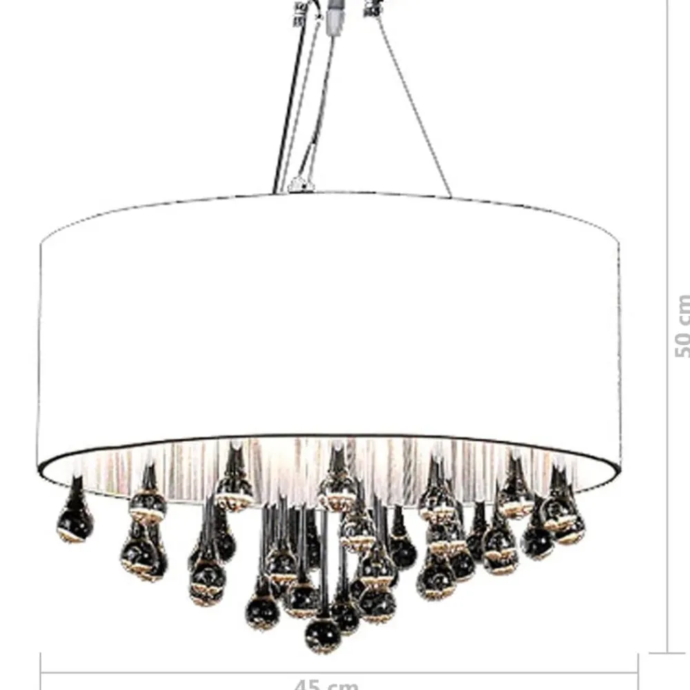 vidaXL Iluminación-Lámpara colgante con 85 cristales blanca