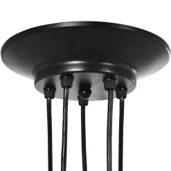 vidaXL Iluminación-Lámpara colgante con 5 portalámparas E27 metal negro