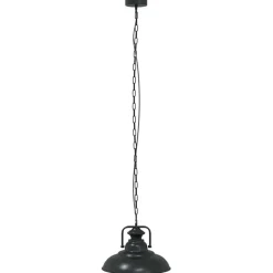 vidaXL Iluminación-Lámpara colgante E27 negra Ø 31 cm Hierro