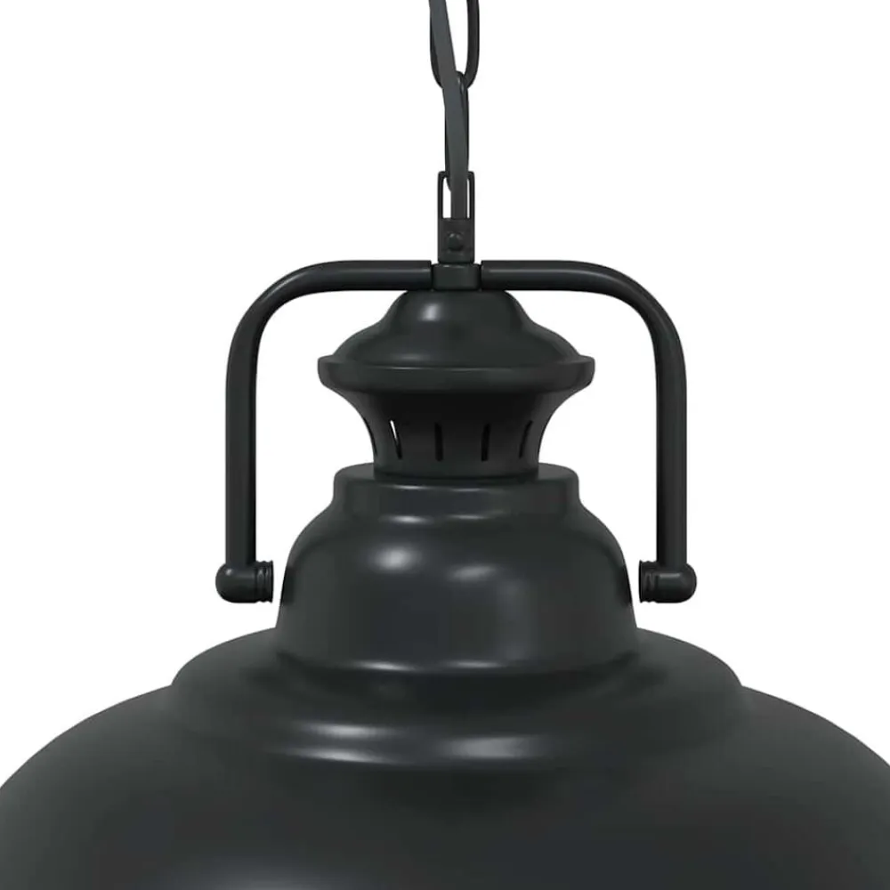 vidaXL Iluminación-Lámpara colgante E27 negra Ø 31 cm Hierro