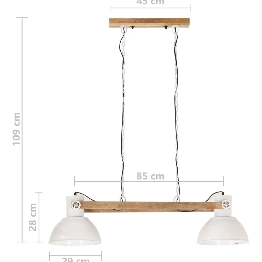 vidaXL Lámpara colgante industrial 25 W blanca 109 cm E27 Blanco