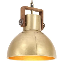 vidaXL Iluminación-Lámpara colgante industrial redonda 25 W latón 40 cm E27