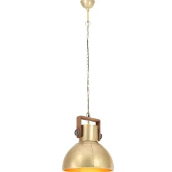 vidaXL Iluminación-Lámpara colgante industrial redonda 25 W latón 40 cm E27