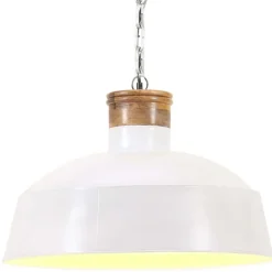 vidaXL Lámpara colgante industrial 58 cm blanca E27 Blanco Discount
