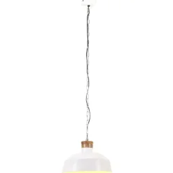 vidaXL Lámpara colgante industrial 58 cm blanca E27 Blanco Discount