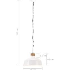 vidaXL Lámpara colgante industrial 58 cm blanca E27 Blanco Discount