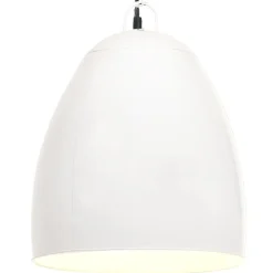 vidaXL Iluminación-Lámpara colgante industrial redonda 25 W blanca 42 cm E27