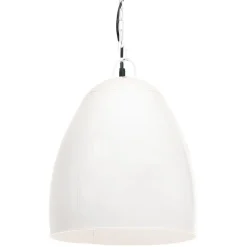 vidaXL Iluminación-Lámpara colgante industrial redonda 25 W blanca 42 cm E27