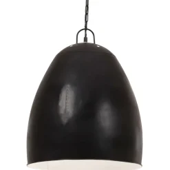 vidaXL Lámpara colgante industrial redonda negra 25 W 42 cm E27 Negro Discount