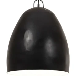 vidaXL Lámpara colgante industrial redonda negra 25 W 42 cm E27 Negro Discount