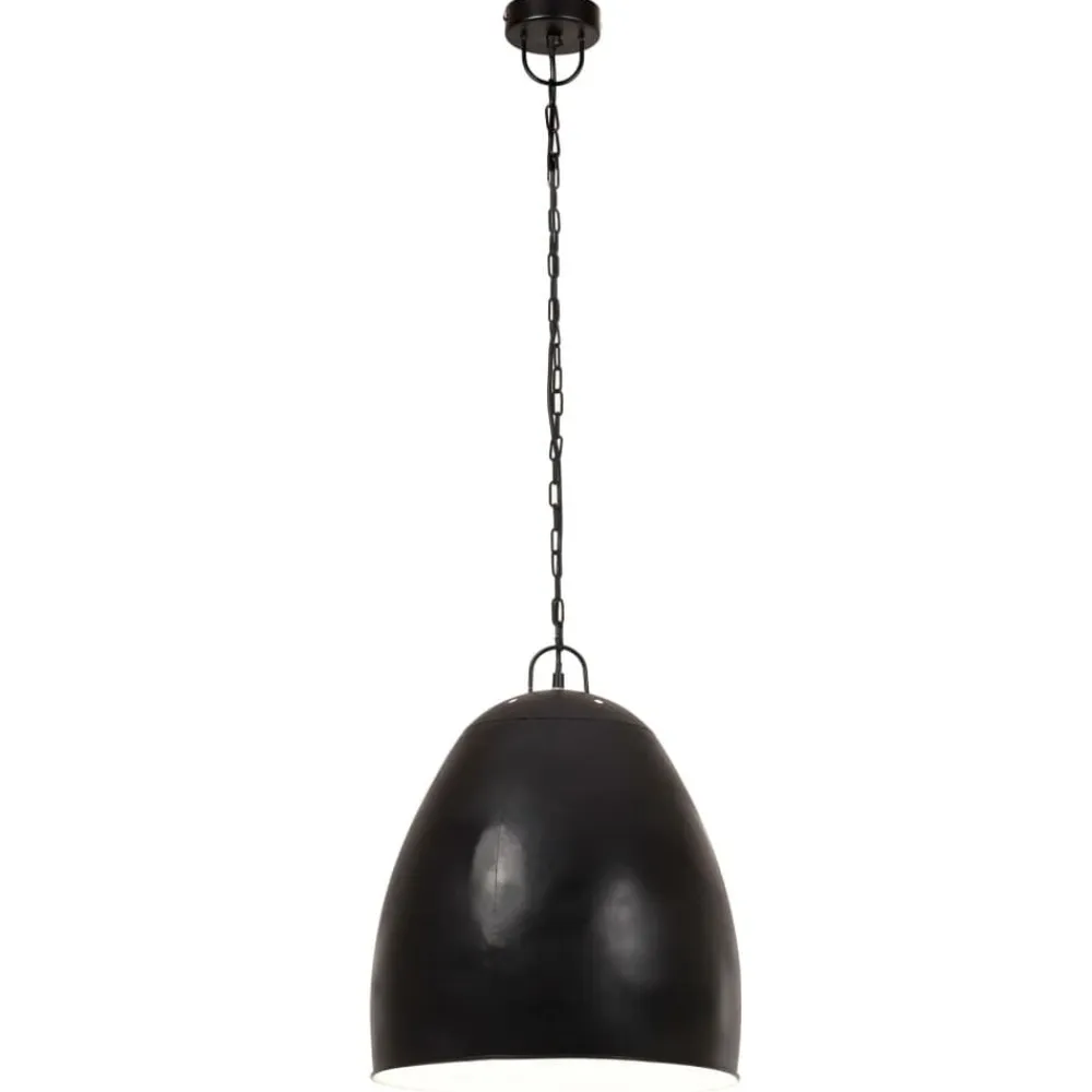 vidaXL Lámpara colgante industrial redonda negra 25 W 42 cm E27 Negro Discount